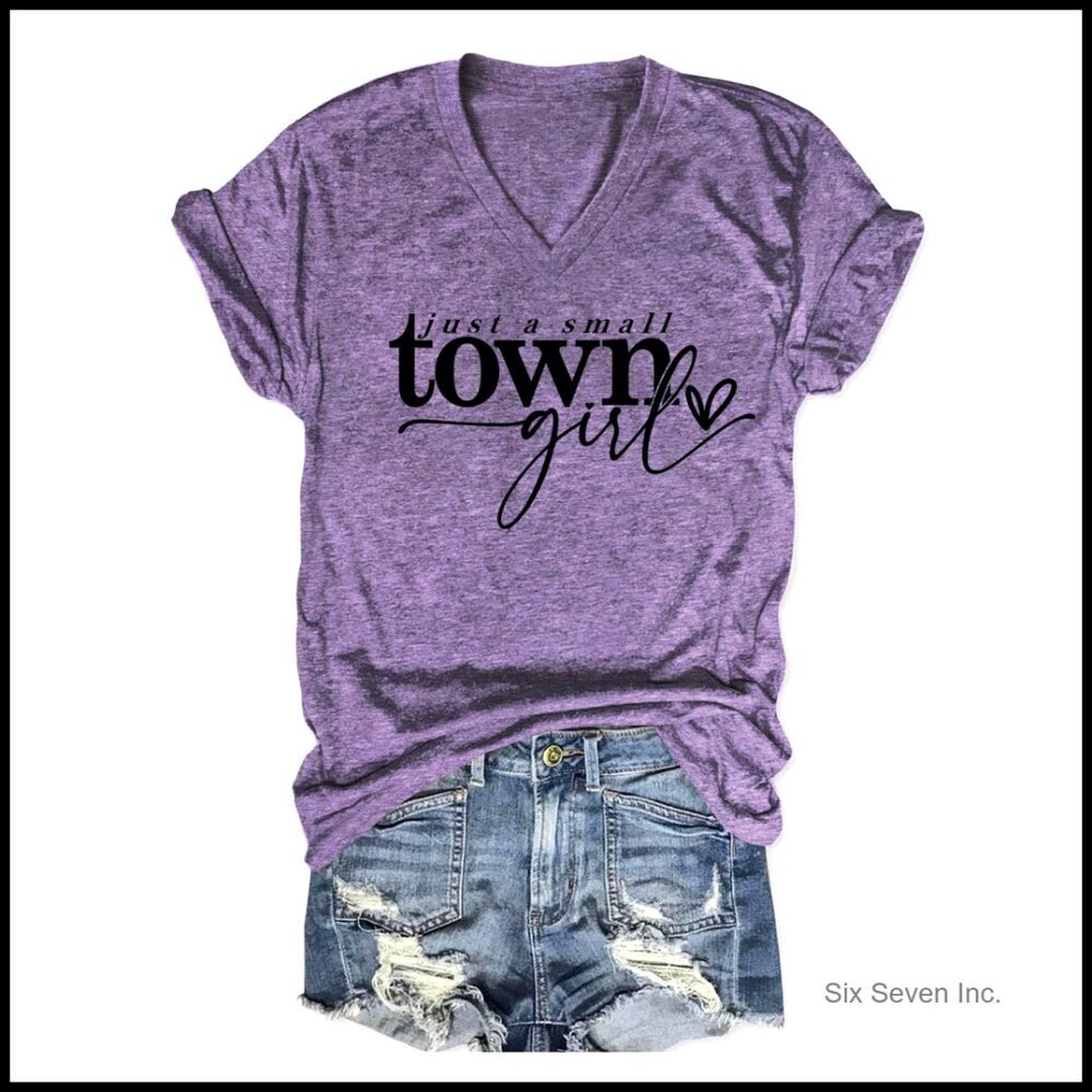 V-Neck Graphic Tee Retro Country Music Journey T-Shirt Casual Summer Top